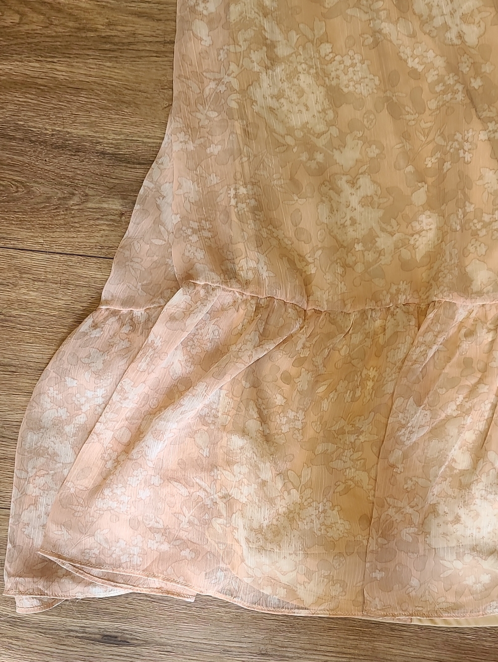 EUC. boho cottagecore floral chiffon maxi dress, Blush, Neutral, Lightweight, M - Picture 3 of 9